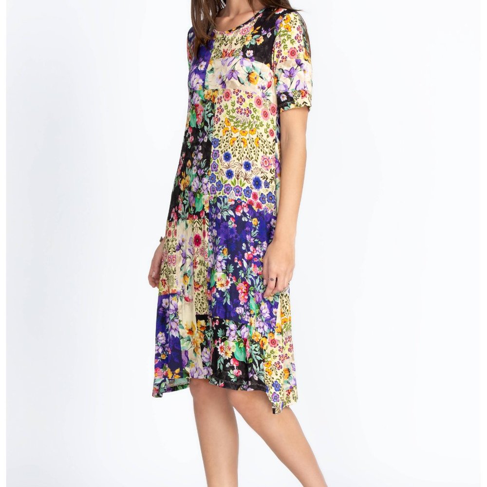 Johnny Was SKY FLOWER SWING DRESS  Size Large